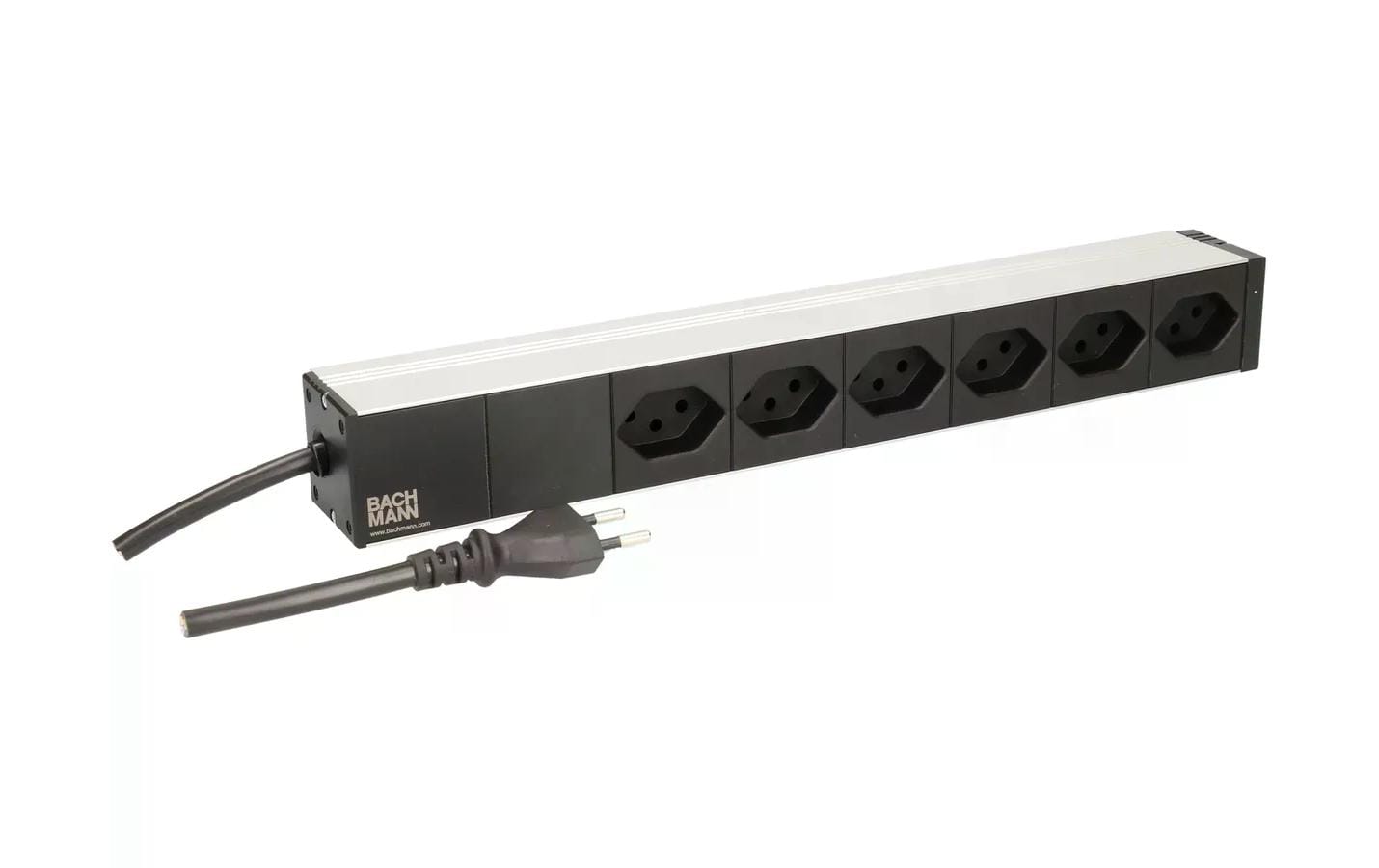 Bachmann PDU ALU Rack-PDU Basic, 19" 1U, 6×T13, Eingang T13, 3 m – schwarz