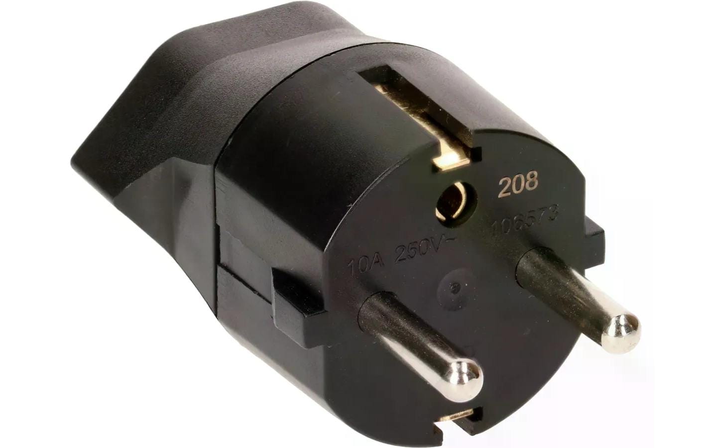 Max Hauri AG 163655 Fixadapter T13 zu Schuko – 230 V, 10 A, 3-polig, Schwarz
