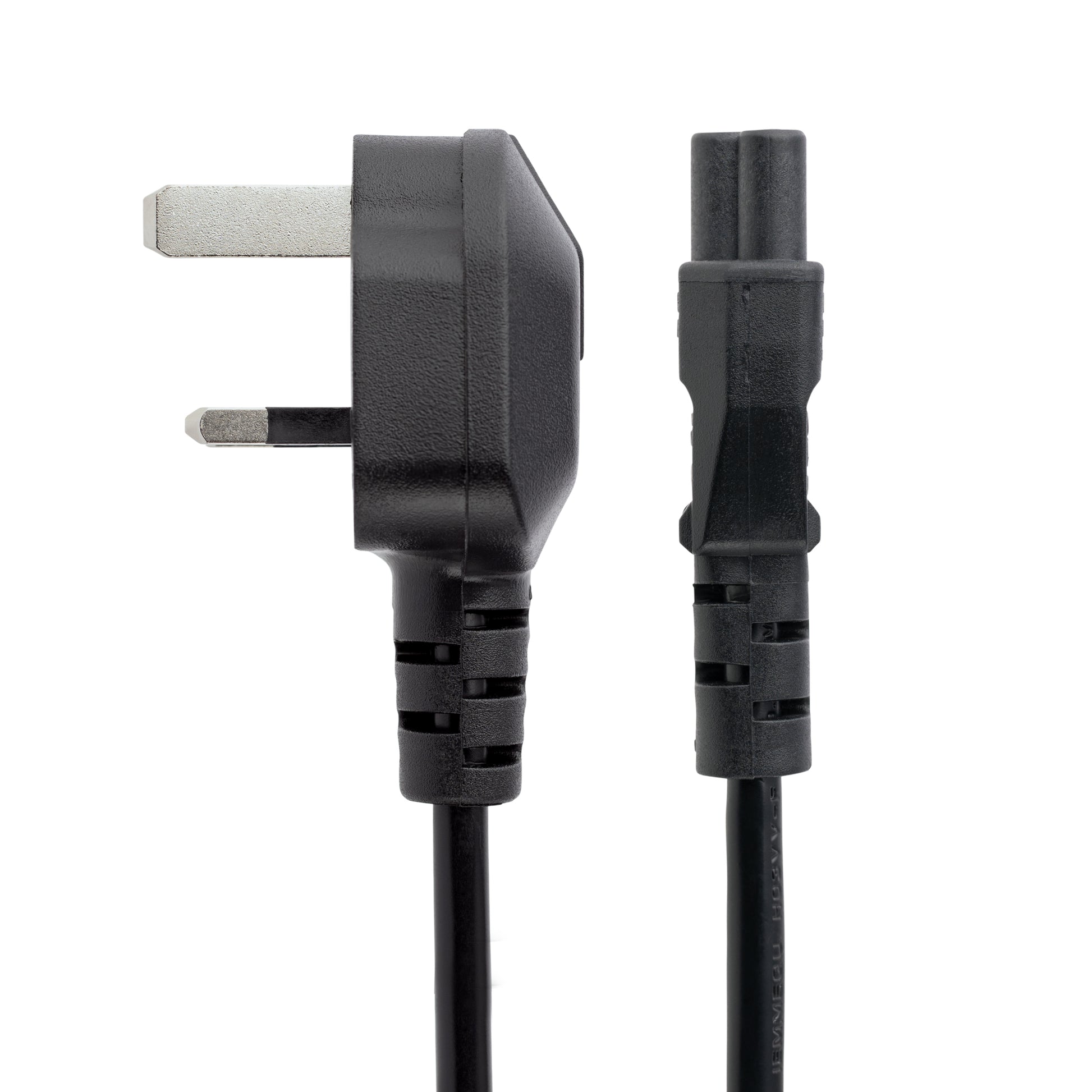 StarTech.com Netzkabel – UK (Typ G) – IEC C5, 2 m, 250 V/2,5 A, Schwarz