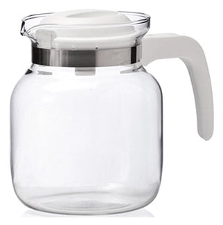 Montana Teekanne – 1,3 l, Ø 13,5 cm, H 16,0 cm, Glas, Transparent/Weiss, spülmaschinenfest