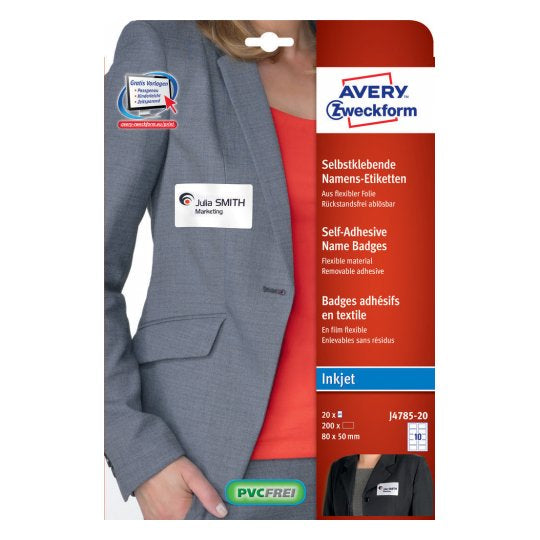 Avery Etiketten J4785-20, weiss, selbstklebend
