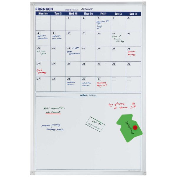 Franken X-tra!Line Monatskalender – 60 × 90 cm, Aluminiumrahmen