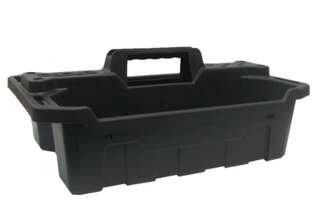 Stanley Werkzeugbox – 2 Fächer, mit Griff, schwarz, Kunststoff, B 500 × H 200 × T 340 mm