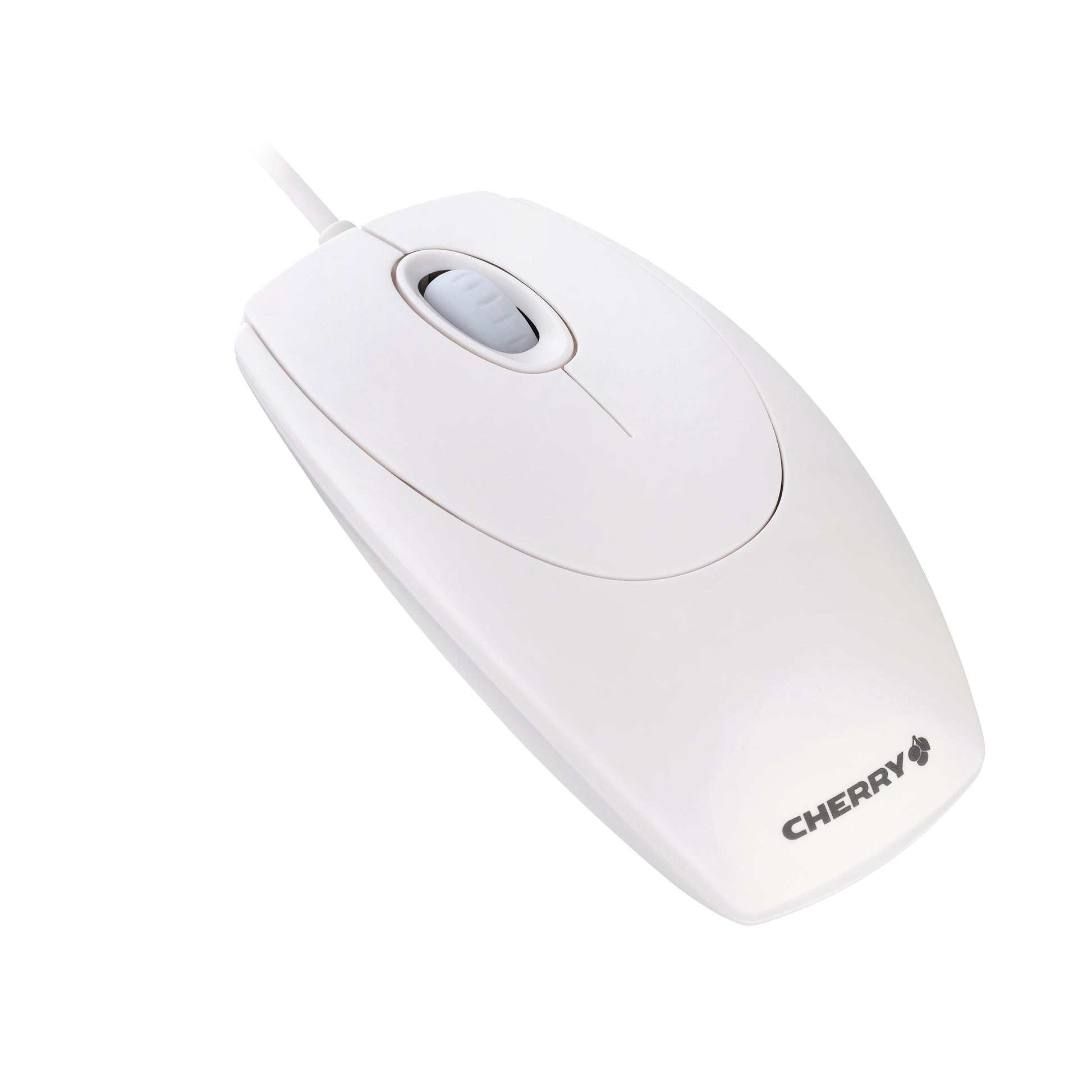 CHERRY WHEELMOUSE Maus – kabelgebunden, USB-A, 1'000 dpi, 3 Tasten, beidhändig, weiss/grau
