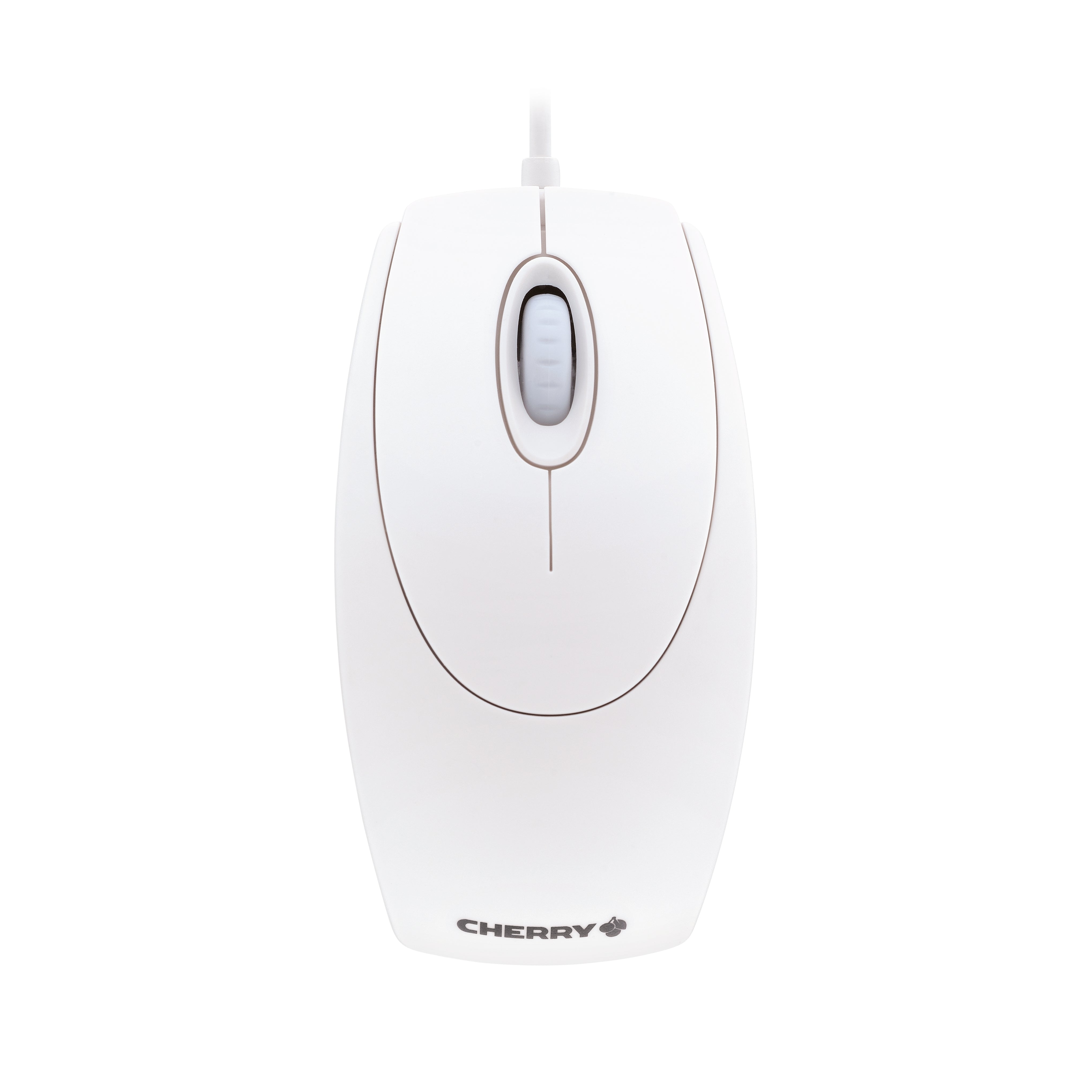 CHERRY WHEELMOUSE Maus – kabelgebunden, USB-A, 1'000 dpi, 3 Tasten, beidhändig, weiss/grau