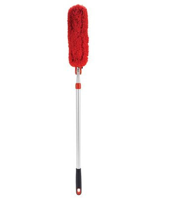 OXO Good Grips Staubwedel – ausziehbar – Mikrofaser – rot/weiss – 4,2 cm
