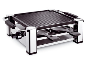 Koenig Raclette-Grill B02156 – 4 Personen, 1000 W, Antihaftbeschichtet – Schwarz/Chrom