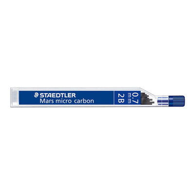 Staedtler Mars micro carbon 250 Druckbleistiftminen – schwarz, 0,7 mm, 12er-Pack