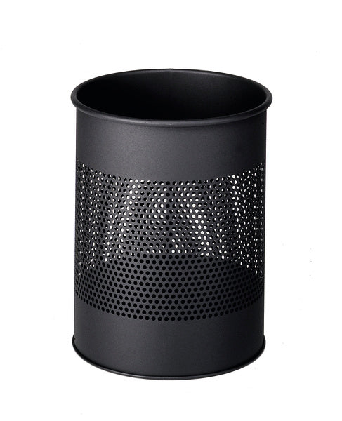 Durable Papierkorb 15 l – Metall, rund, schwarz, Ø26×31,5 cm