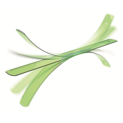 ARDA Lineal – Kunststoff – 60 cm – Tuschekante, Facette, flexibel – hellgrün transparent