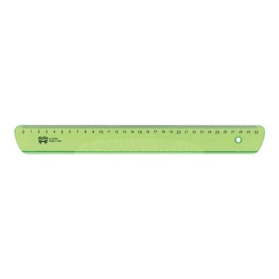 ARDA Lineal – Kunststoff – 30 cm – Tuschekante, Facette, flexibel – hellgrün transparent