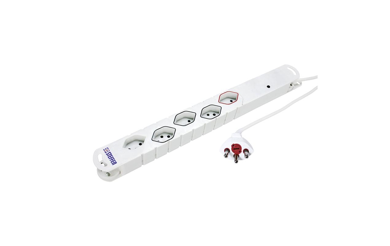 Steffen STEBA VARIABL – Steckdosenleiste Master-Slave, 5× T13, ohne Schalter, 3 m, Stecker T12, IP20