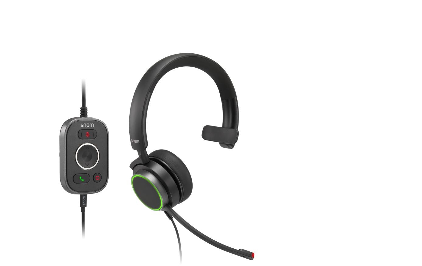 Snom A330M – Mono Headset – USB‑A, Noise-Cancelling Mikrofon – Schwarz – für PC, Teams-kompatibel