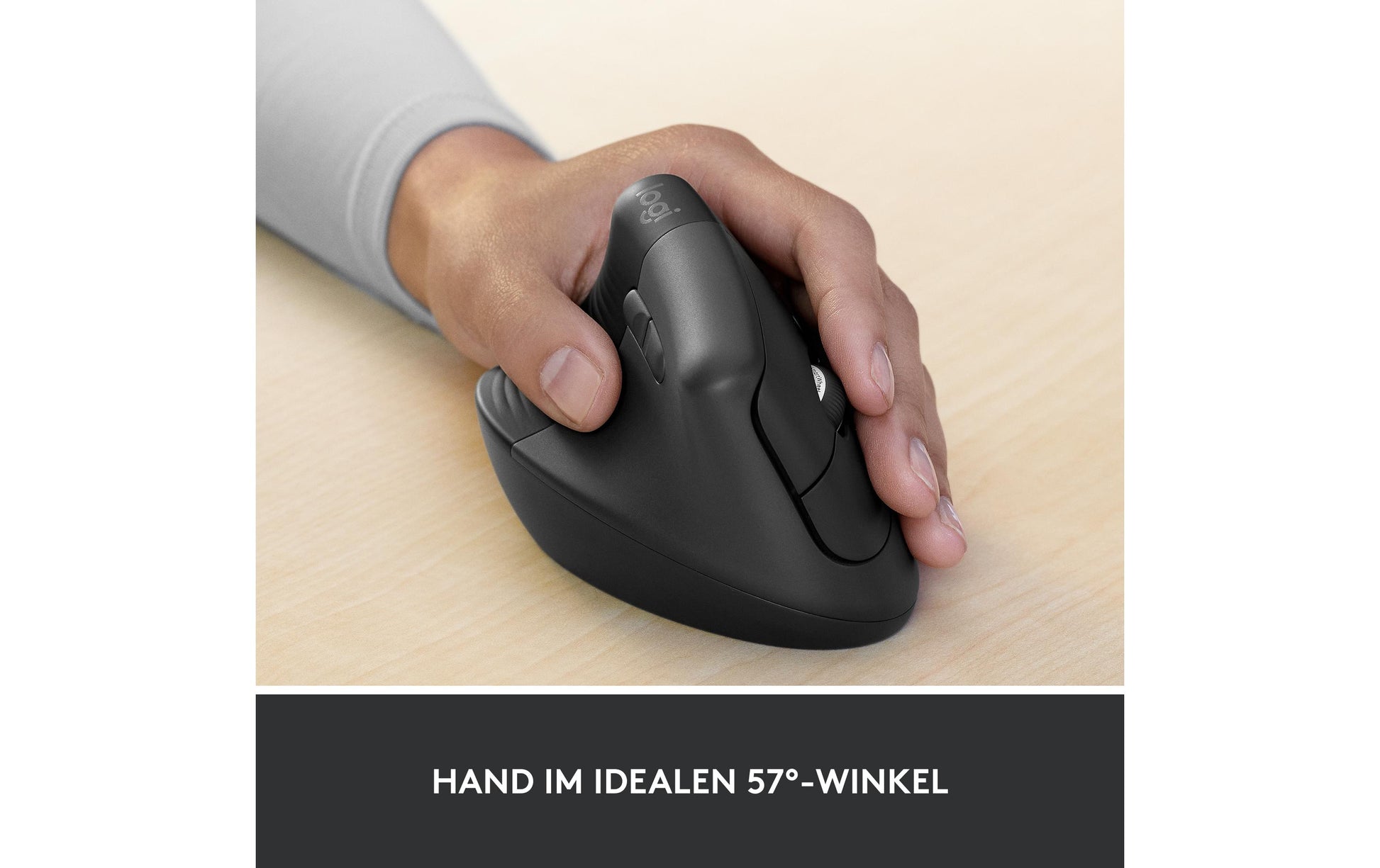 Logitech Lift for Business Linkshändige Ergonomische Maus – für Linkshänder, Graphit/Schwarz