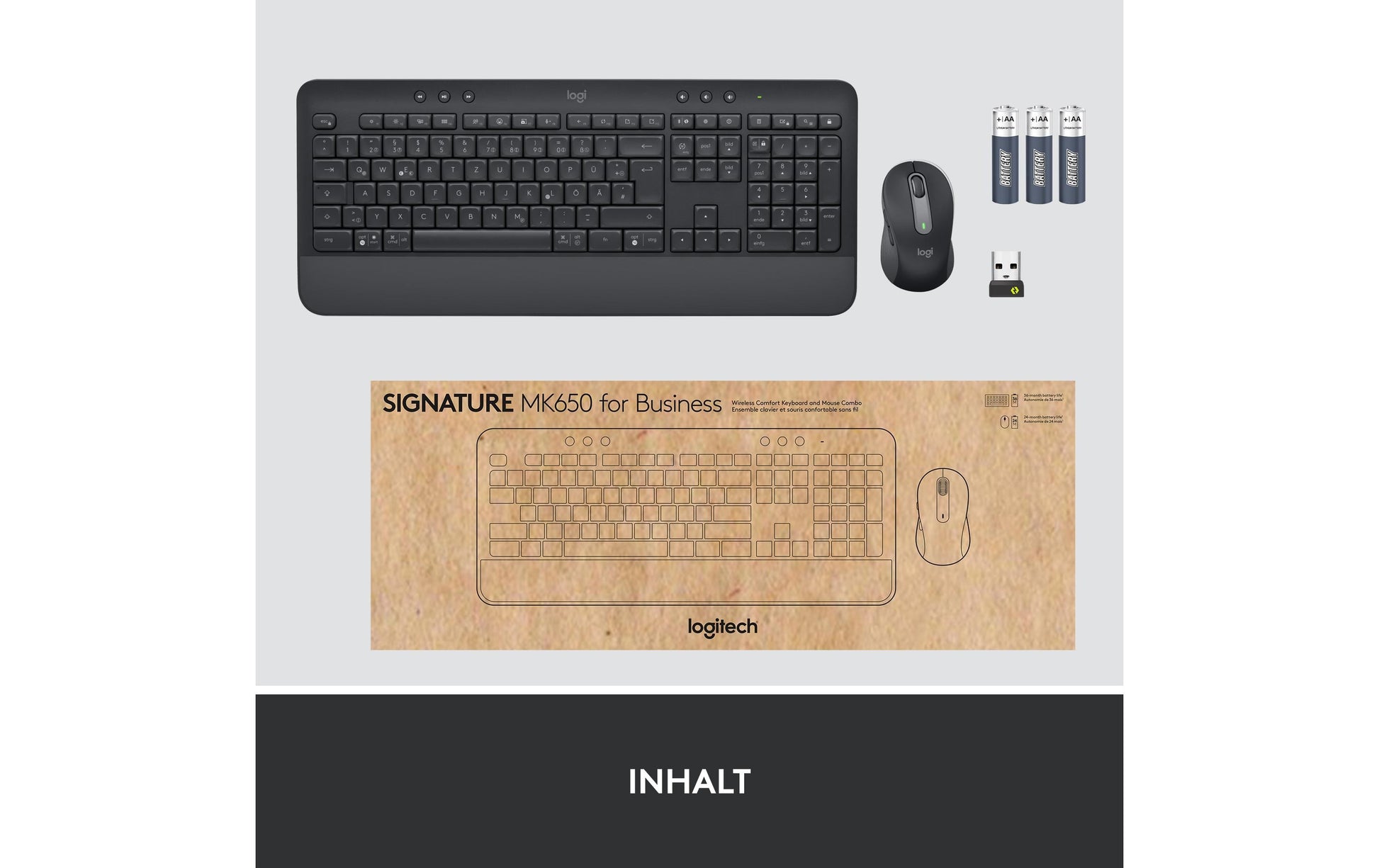 Logitech MK650 – Tastatur, US-Layout (EN), Graphit