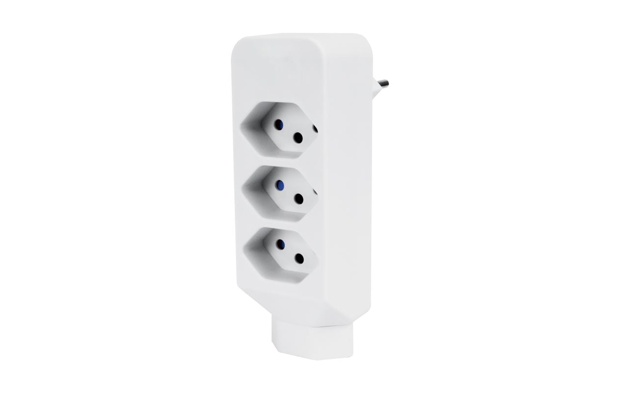 Steffen 50 00050 OS Mehrfachadapter T13 zu T13 – 4-fach, 250 V, 10 A, 0,13 m, Weiss