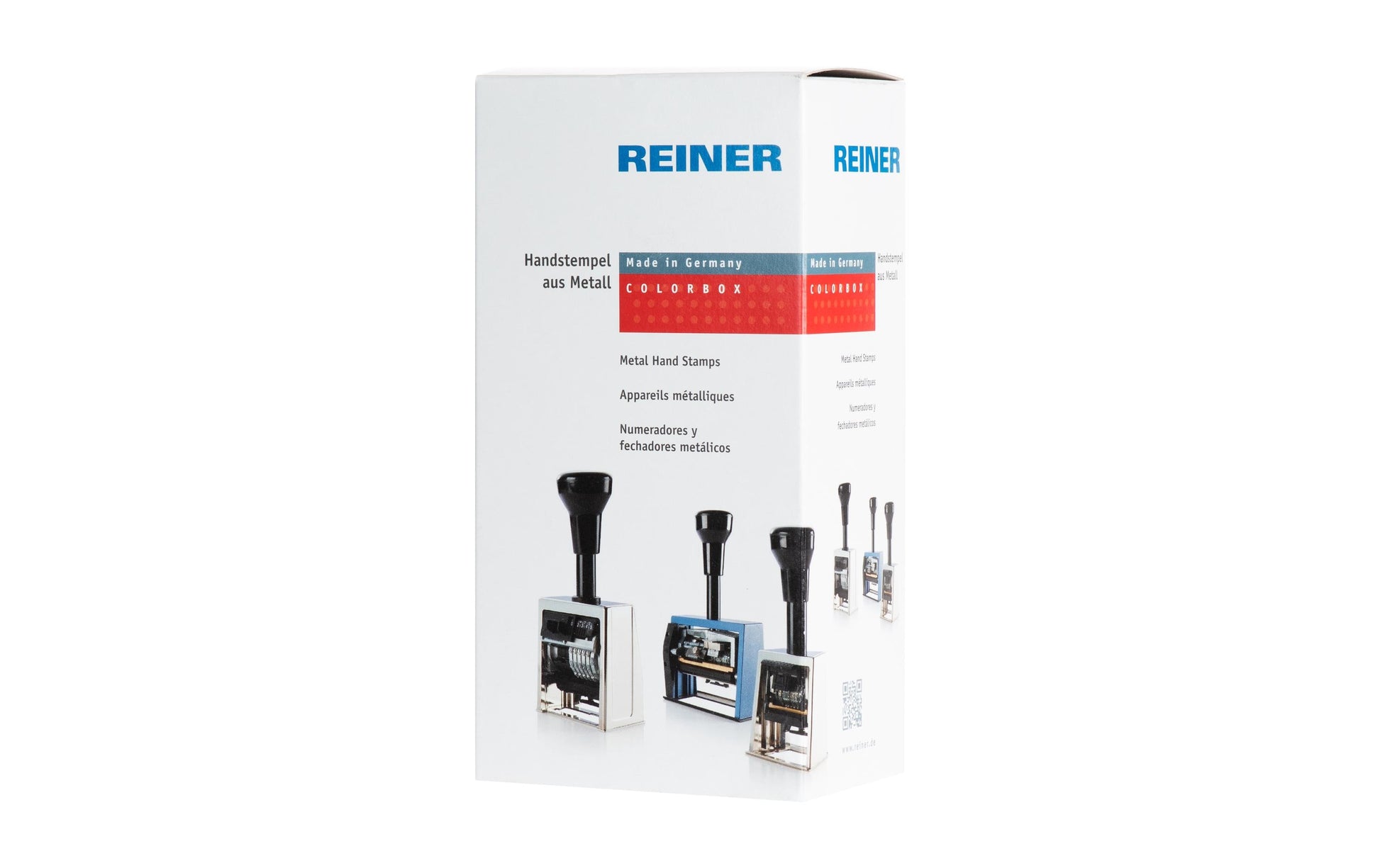 Reiner Motivstempel B 6 – Motiv: Zahlen, selbstfärbend, Metall, 22 × 5,5 mm, inkl. schwarz eingefärbtem Kissen