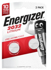 Energizer Knopfzellen CR2032, Lithium-Mangandioxid, 3 V – 2 Stk.