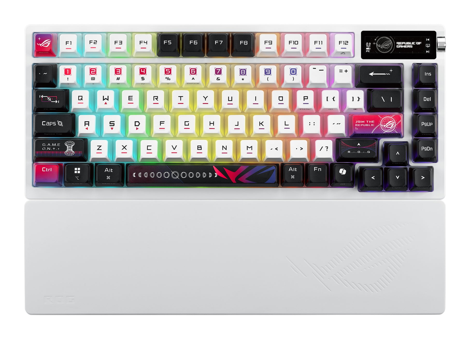 ASUS ROG Azoth X – Gaming-Tastatur 75% – Mechanisch – Bluetooth & 2,4 GHz (USB-A-Empfänger), USB-C, RGB