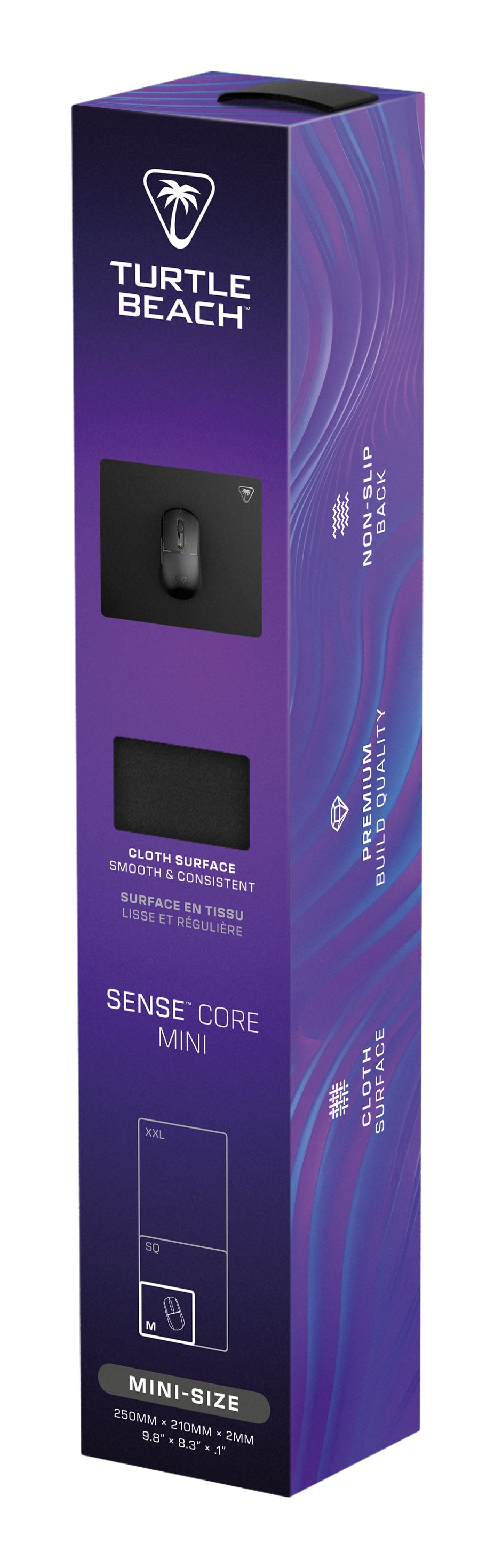 Turtle Beach Sense Core Mini – Gaming-Mauspad – 250 × 210 mm, 2 mm, Polyester & Gummi, Schwarz