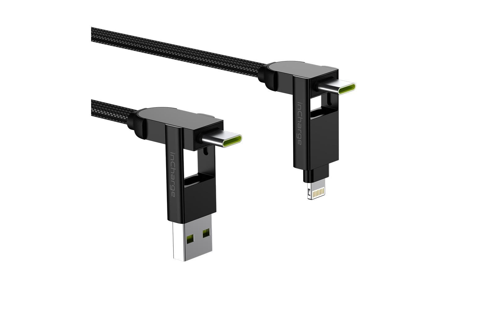 Rolling Square USB-A auf Lightning/USB-C/Micro-USB Kabel – 1,5 m – PD 15 W – für iPhone und mehr