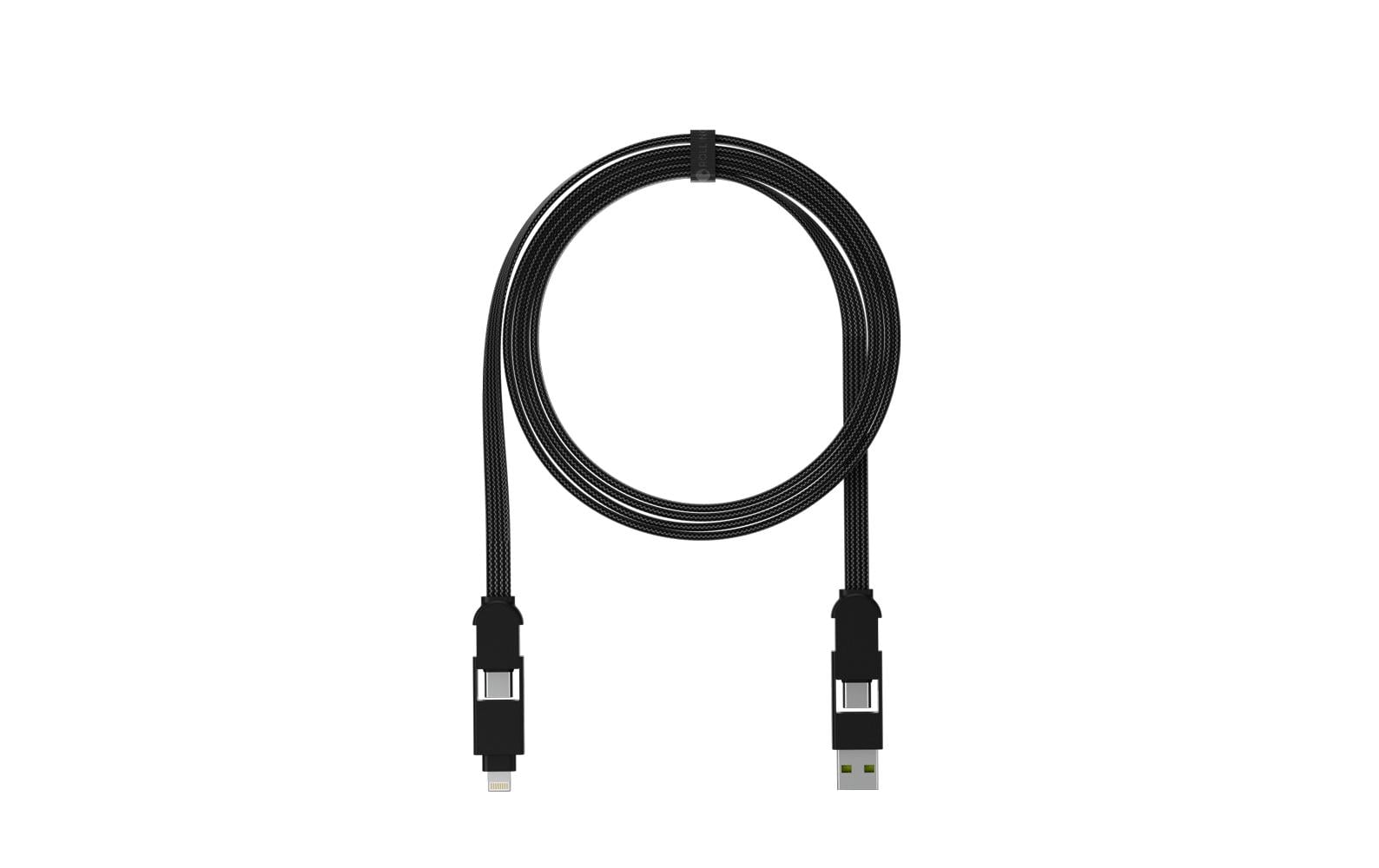 Rolling Square USB-A auf Lightning/USB-C/Micro-USB Kabel – 1,5 m – PD 15 W – für iPhone und mehr