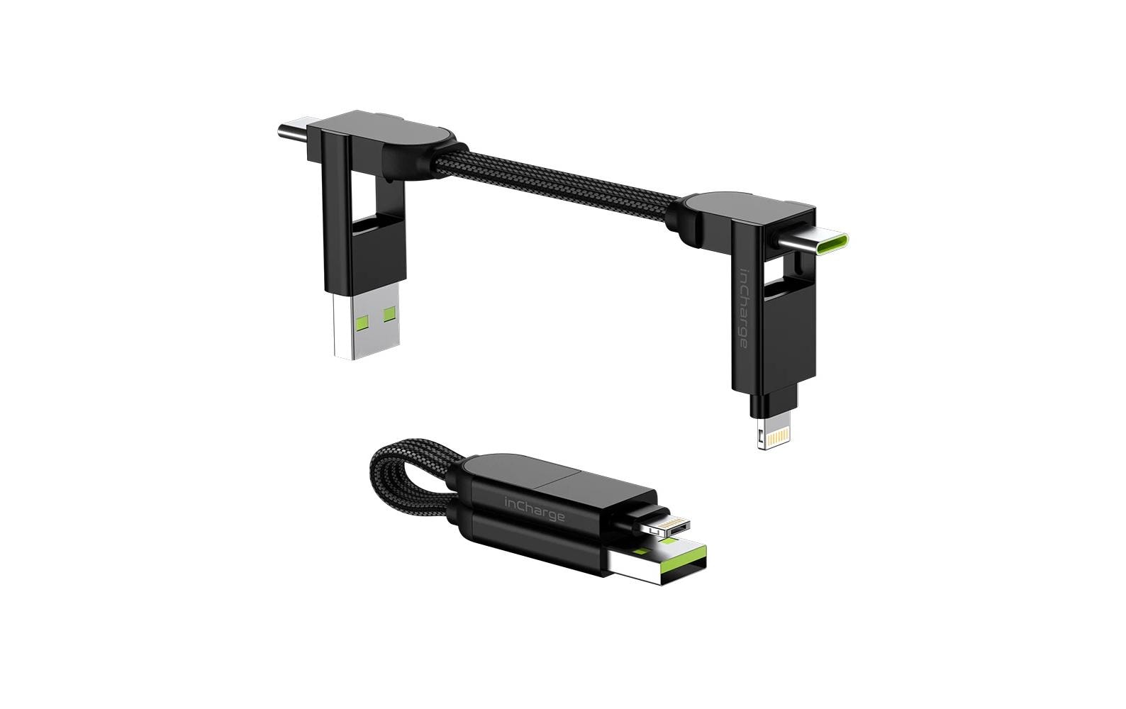 Rolling Square USB-Adapter USB-A auf USB-C – USB 2.0 (480 Mbps) – Metallverstärkt, TPU-Mantel – Schwarz