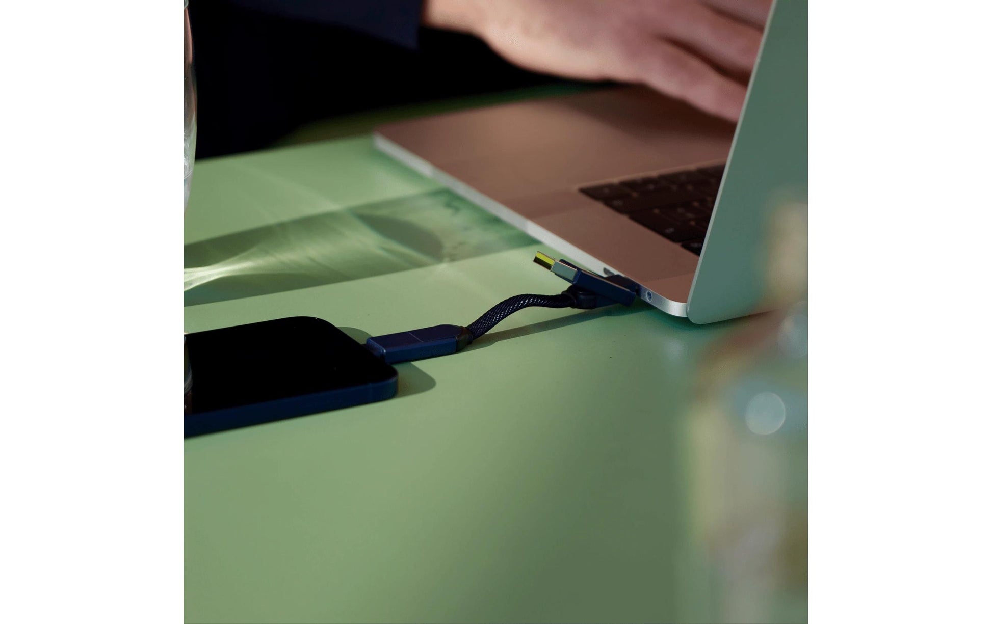 Rolling Square USB-Adapter USB-A auf USB-C – USB 2.0 (480 Mbps) – Metallverstärkt, TPU-Mantel – Schwarz