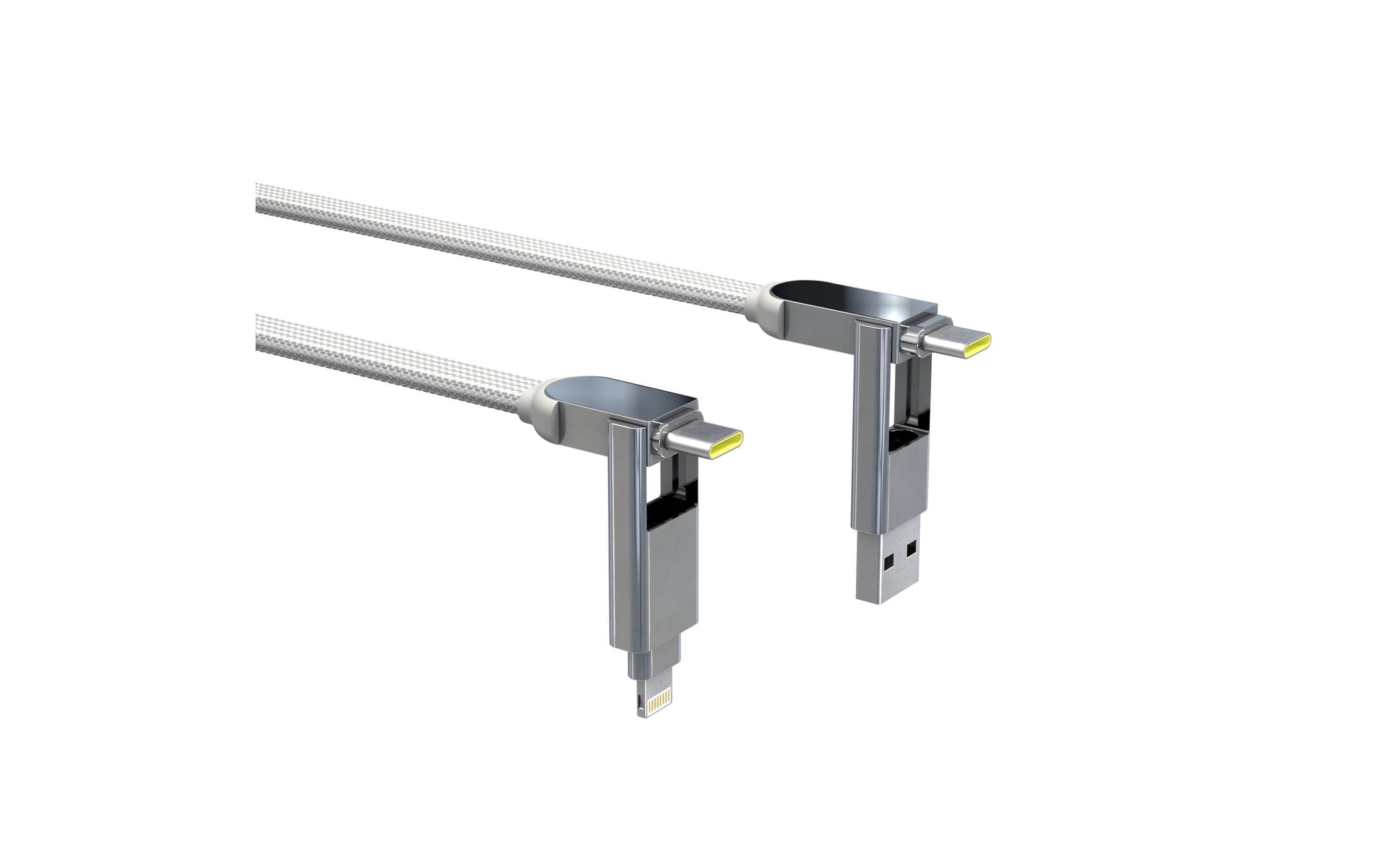 Rolling Square USB-C auf Lightning Kabel – USB 2.0 (480 Mbit/s) – 2 m – PD 100 W – Metallverstärkt – Weiss