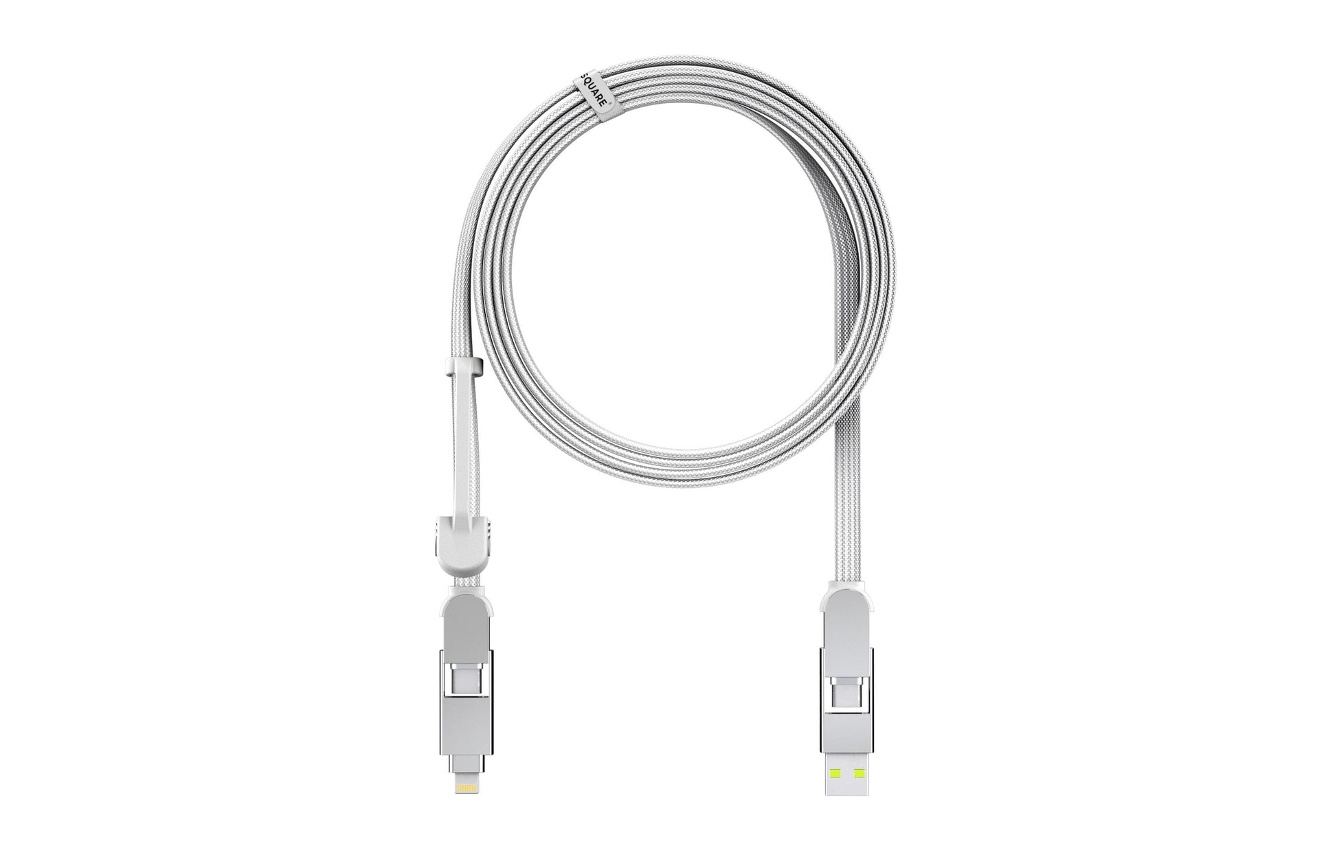 Rolling Square USB-C auf Lightning Kabel – USB 2.0 (480 Mbit/s) – 2 m – PD 100 W – Metallverstärkt – Weiss
