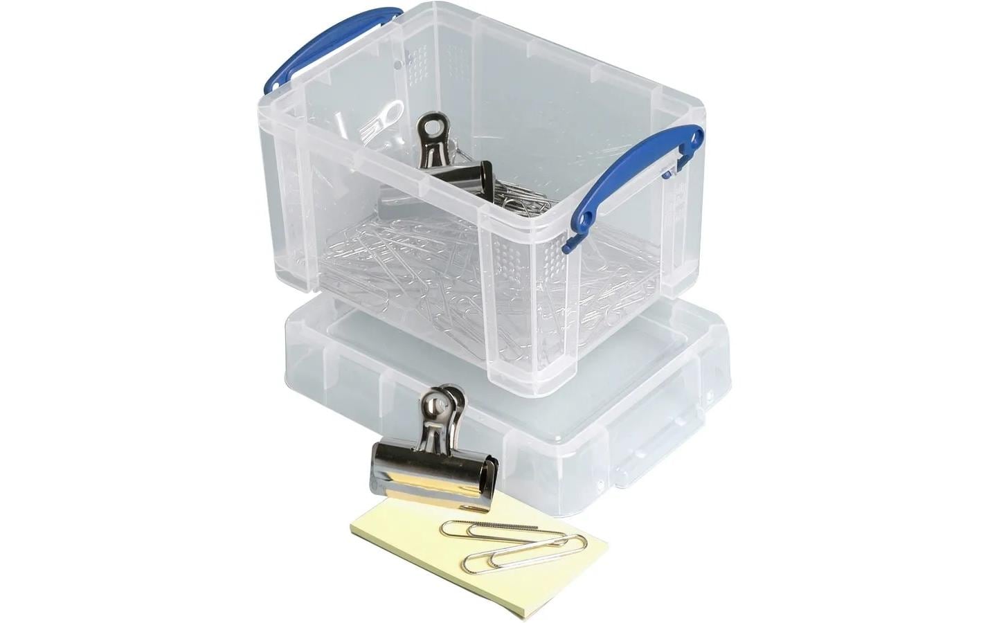 Really Useful Boxes Really Useful Box Aufbewahrungsbox 1,6 l (mit Deckel) – Kunststoff – Transparent – 195 × 110 × 135 mm
