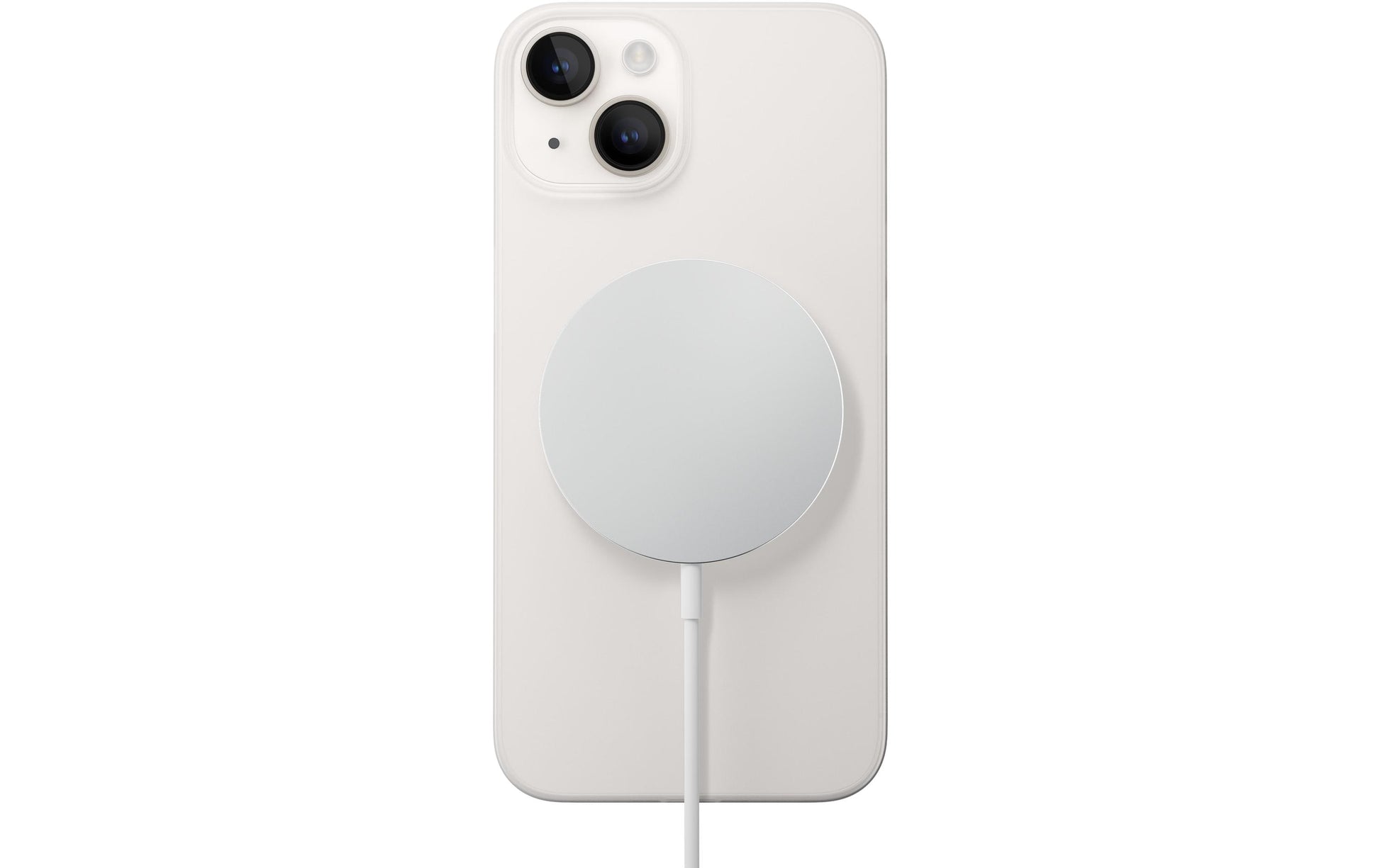 Nomad Backcover – für Apple iPhone 14, MagSafe, Kunststoff, Weiss, stossfest, kratzresistent, kabelloses Laden