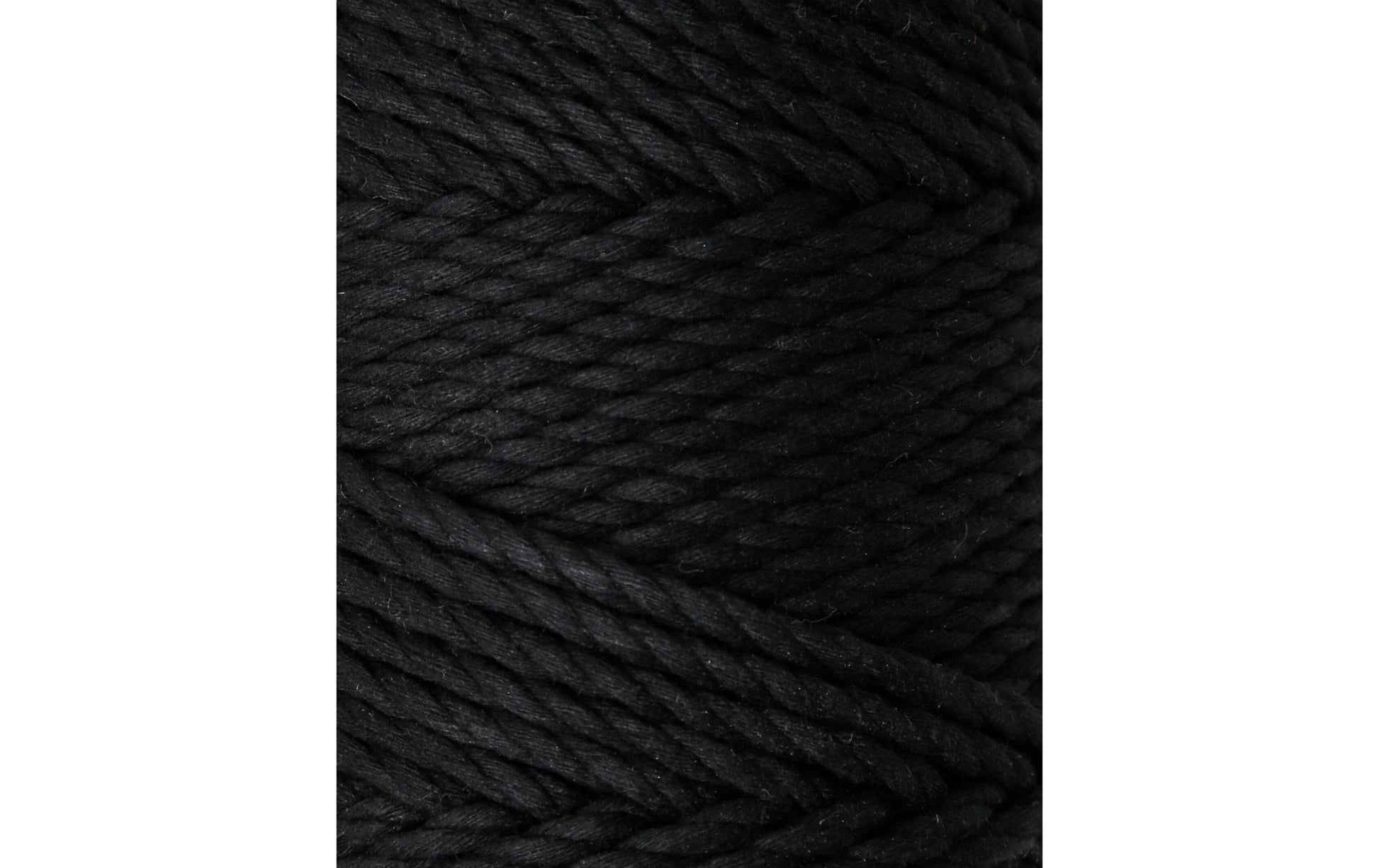 lalana Makramee-Kordel Schwarz – Ø 3 mm, 330 g, 90 m, 20% Mischfasern/80% Baumwolle, 1 Stk.