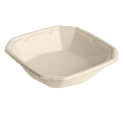 Duni Take-away-Box Octabagasse, Bagasse (Zuckerrohr) – 650 ml 183 × 183 × 165 mm – kompostierbar – 50 Stk.