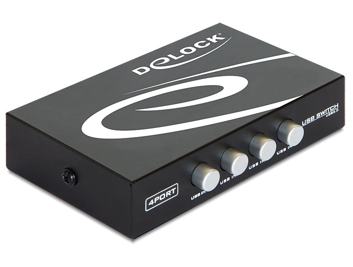 DeLOCK 87634 – 4-Port USB 2.0 Switchbox – manuell, 4× USB-B → 1× USB-A