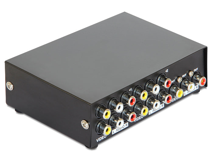 DeLOCK 87637 – Audio-Switch – 4×Cinch zu 1×Cinch – schwarz