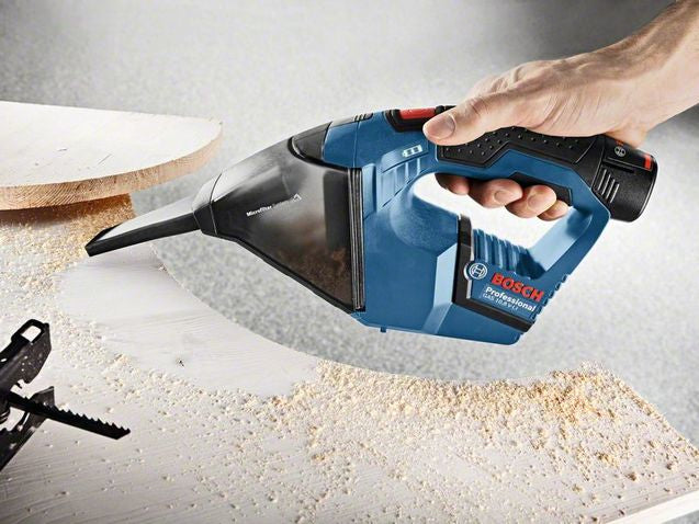 Bosch Professioneller Handstaubsauger GAS 12V – 0,4 l, Akkubetrieb, 12 V, 27,3 × 7,7 × 17 cm