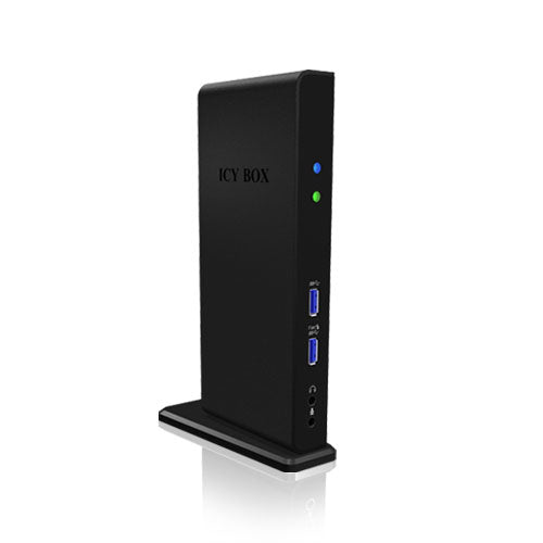 ICY BOX IB-DK2241 Dockingstation – USB-A, 1× HDMI, 1× DVI, 6× USB-A, GbE, 3,5 mm Audio, für Windows/Mac