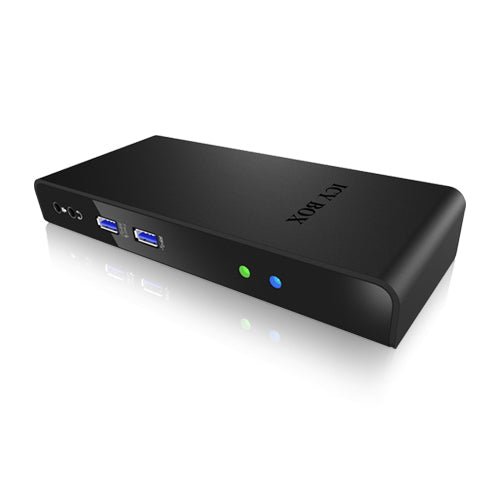 ICY BOX IB-DK2241AC Dockingstation – USB-A, 1× HDMI, 1× DVI, GbE, 3,5 mm Audio, für Windows/Mac