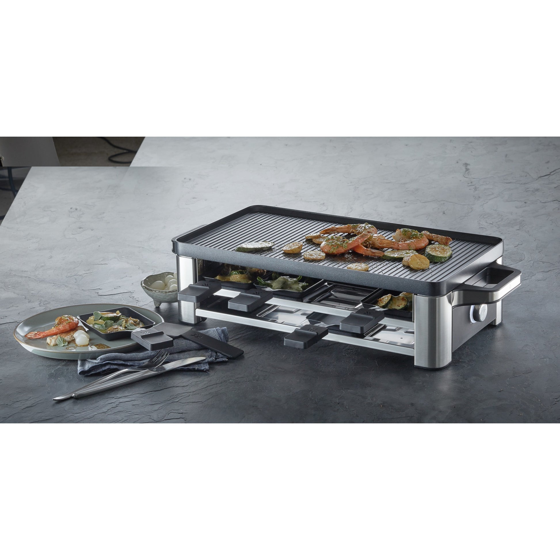 WMF Raclette-Grill LONO 0415040011 – 8 Personen, 1500 W – schwarz/chrom