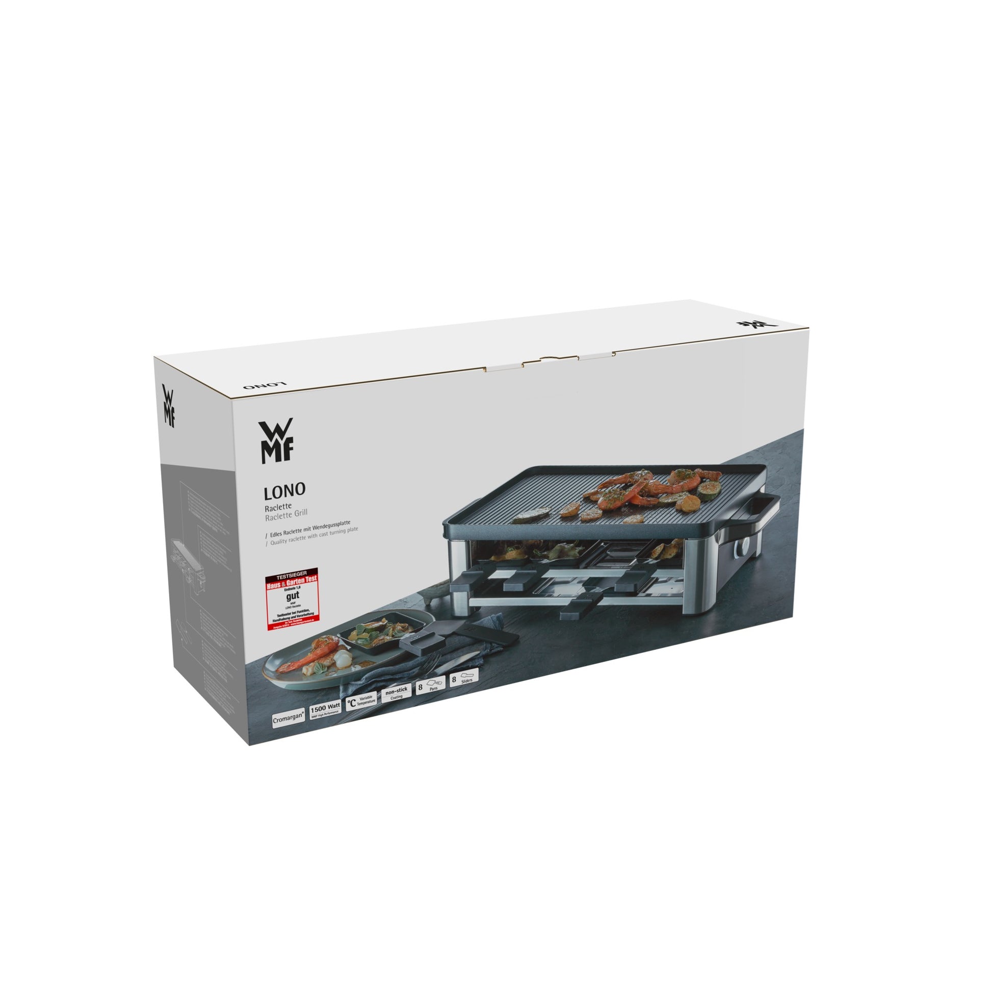 WMF Raclette-Grill LONO 0415040011 – 8 Personen, 1500 W – schwarz/chrom
