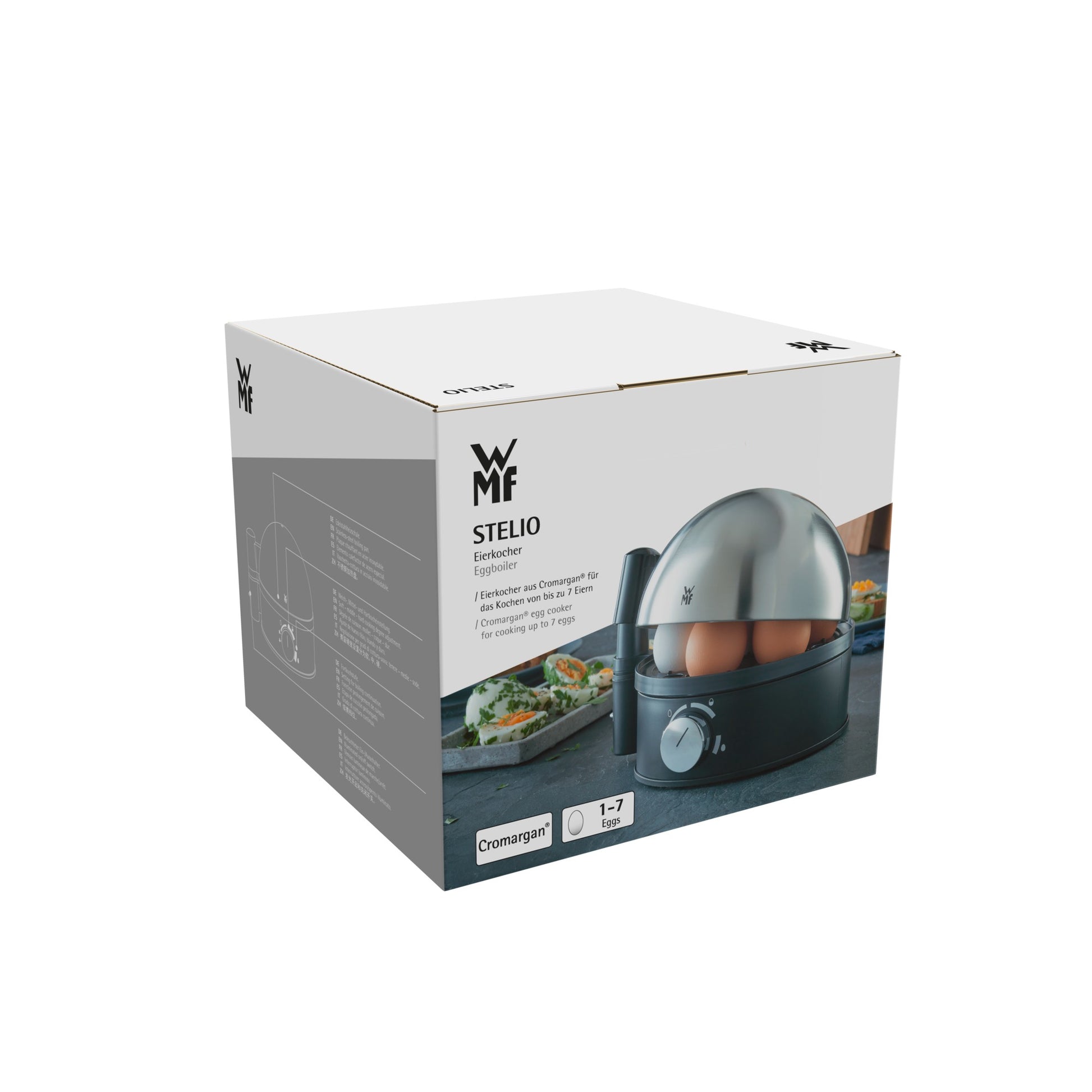 WMF Stelio Eierkocher – 7 Eier, 350 W – Schwarz/Edelstahl