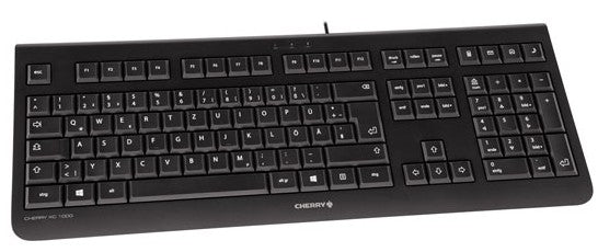 CHERRY KC 1000 – Tastatur, kabelgebunden (USB), CH-Layout (DE-CH), Fullsize (mit Ziffernblock), Schwarz