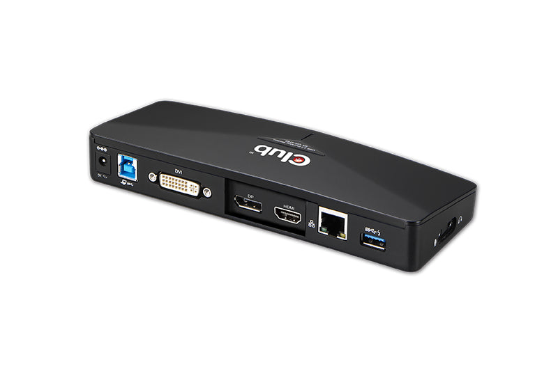 CLUB3D Club 3D CSV-3103D Dockingstation – USB-A, 1× DP, 1× HDMI, 1× DVI, 3× USB-A, GbE, 3,5 mm Audio, für Windows