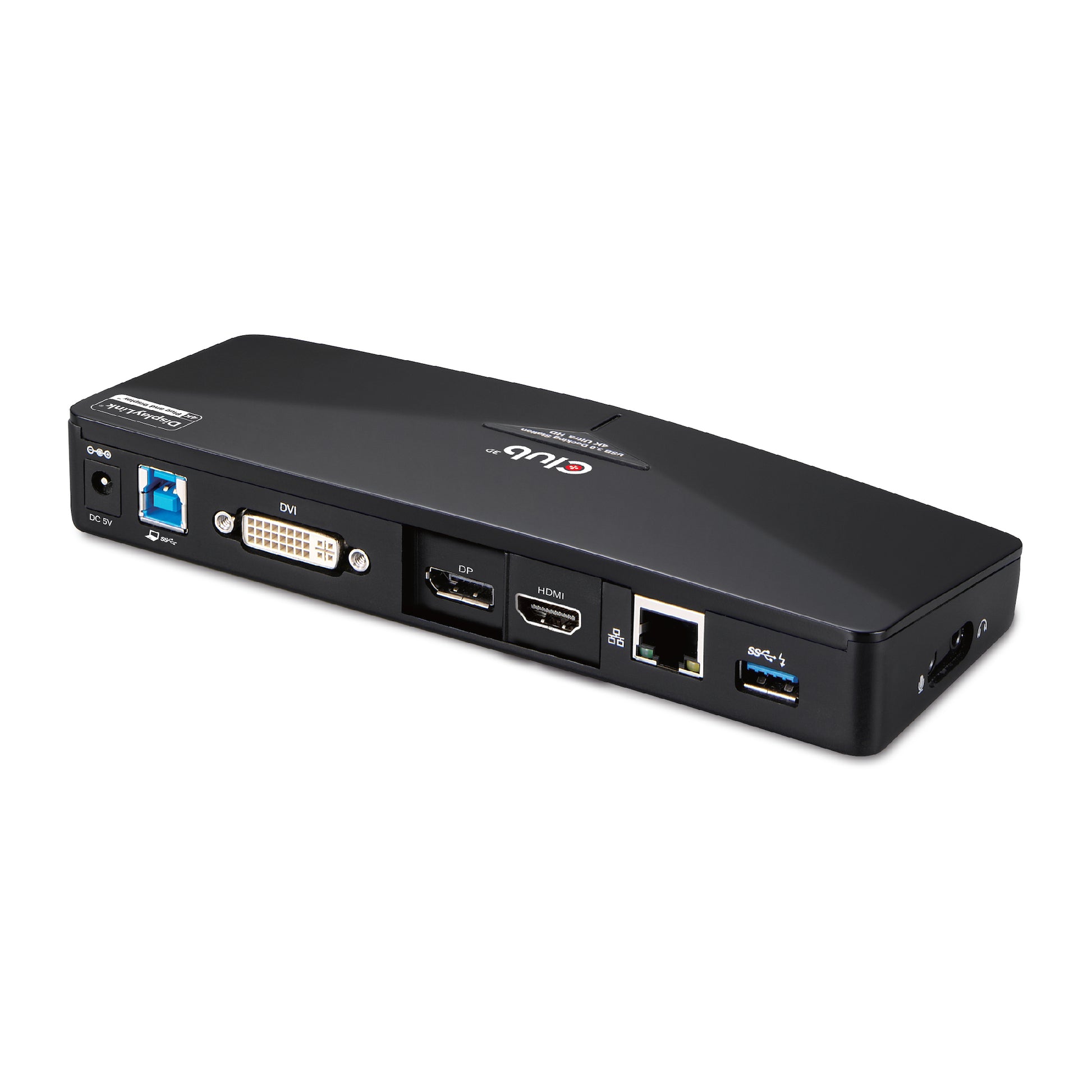 CLUB3D Club 3D CSV-3103D Dockingstation – USB-A, 1× DP, 1× HDMI, 1× DVI, 3× USB-A, GbE, 3,5 mm Audio, für Windows