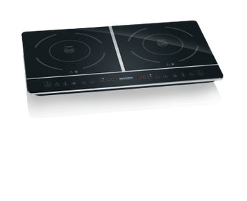 Severin Induktionskochplatte DK 1031 – 2 Zonen, 1'700 W pro Zone, Glaskeramik, Touch & Timer – Schwarz