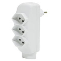 Steffen Abzweigstecker Swing – weiss, mit Kinderschutz, drehbar 360°, 4× T13, für T12-Stecker