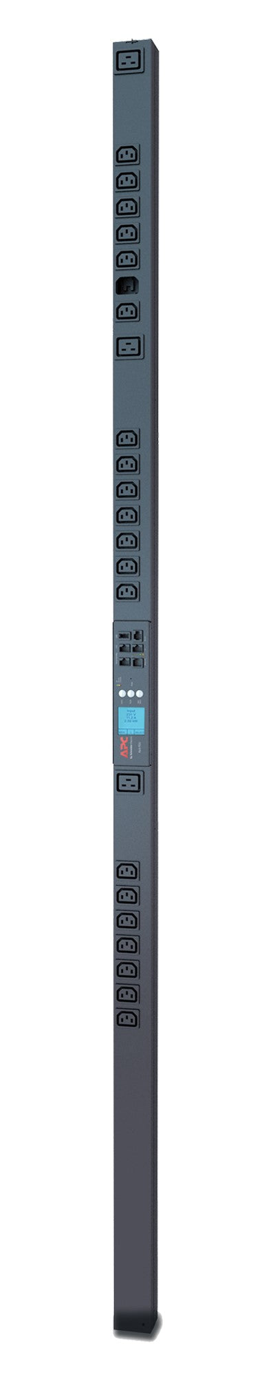 APC Rack PDU 2G – Rack-PDU Metered-by-Outlet, 21× IEC C13 + 3× IEC C19, 16 A, Stecker IEC 60309, 0U vertikal