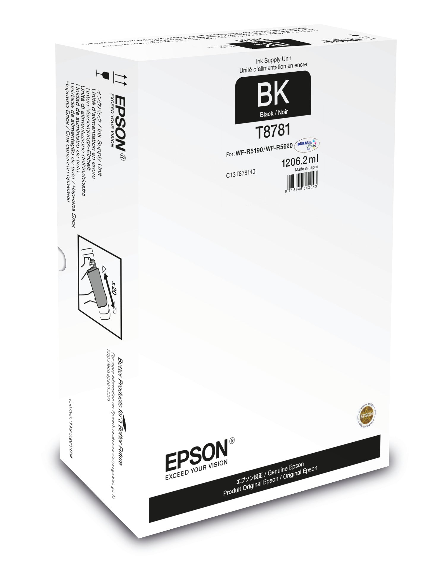 Epson Tintenpatrone T878140, Schwarz, XXL, 75'000 Seiten – für WF-R5000
