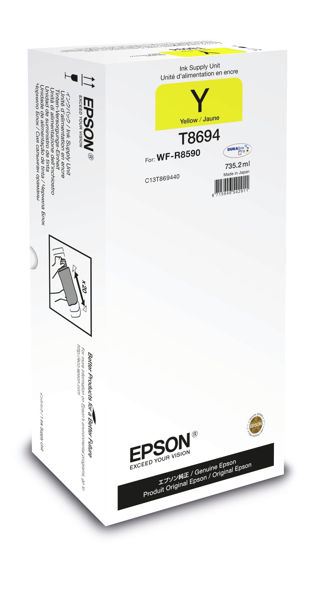 Epson Gelbe Tintenpatrone, XXL, Original – für WorkForce Pro WF-R8590